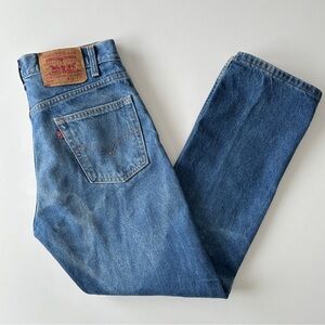 Vintage Levi's Blue Jeans 505 Regular Fit Straight Leg Distressed 31 x 30